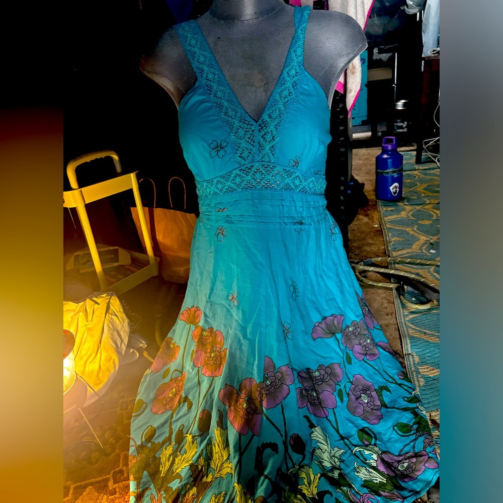 Dress top Beach dress blue florals